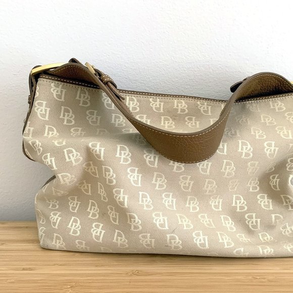 Vintage Canvas Monogram Dooney and Bourke Shoulder Bag - Picture 1 of 10